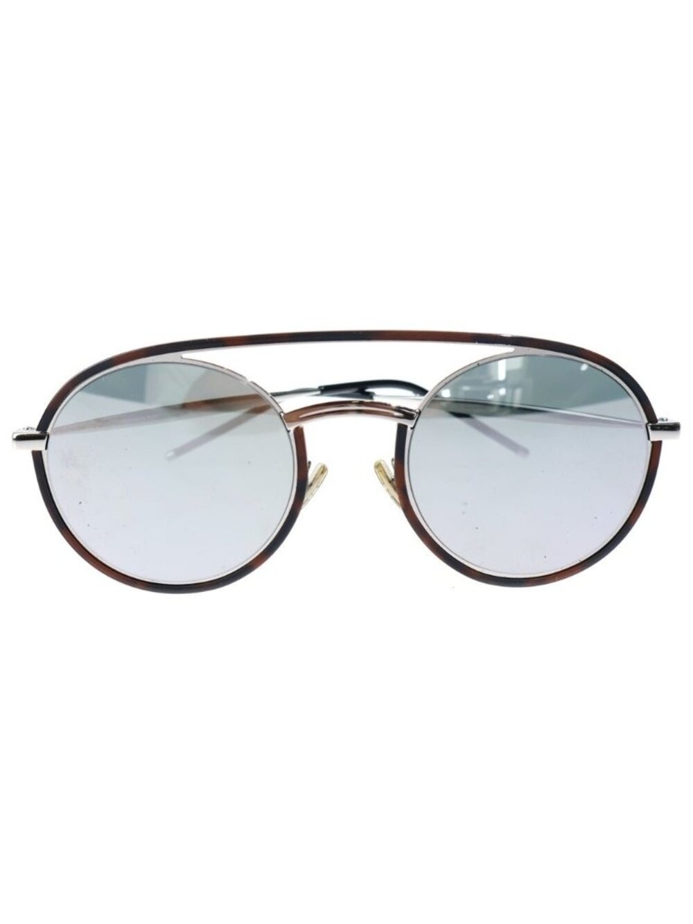 Dior Homme Synthesis 01 Round Aviator Sunglasses Eyewear 51 Brown Silver
